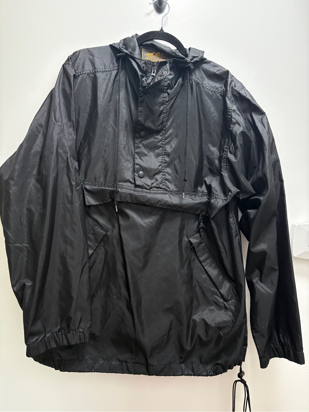 Eddie Bauer Black Hooded Windbreaker Anorak